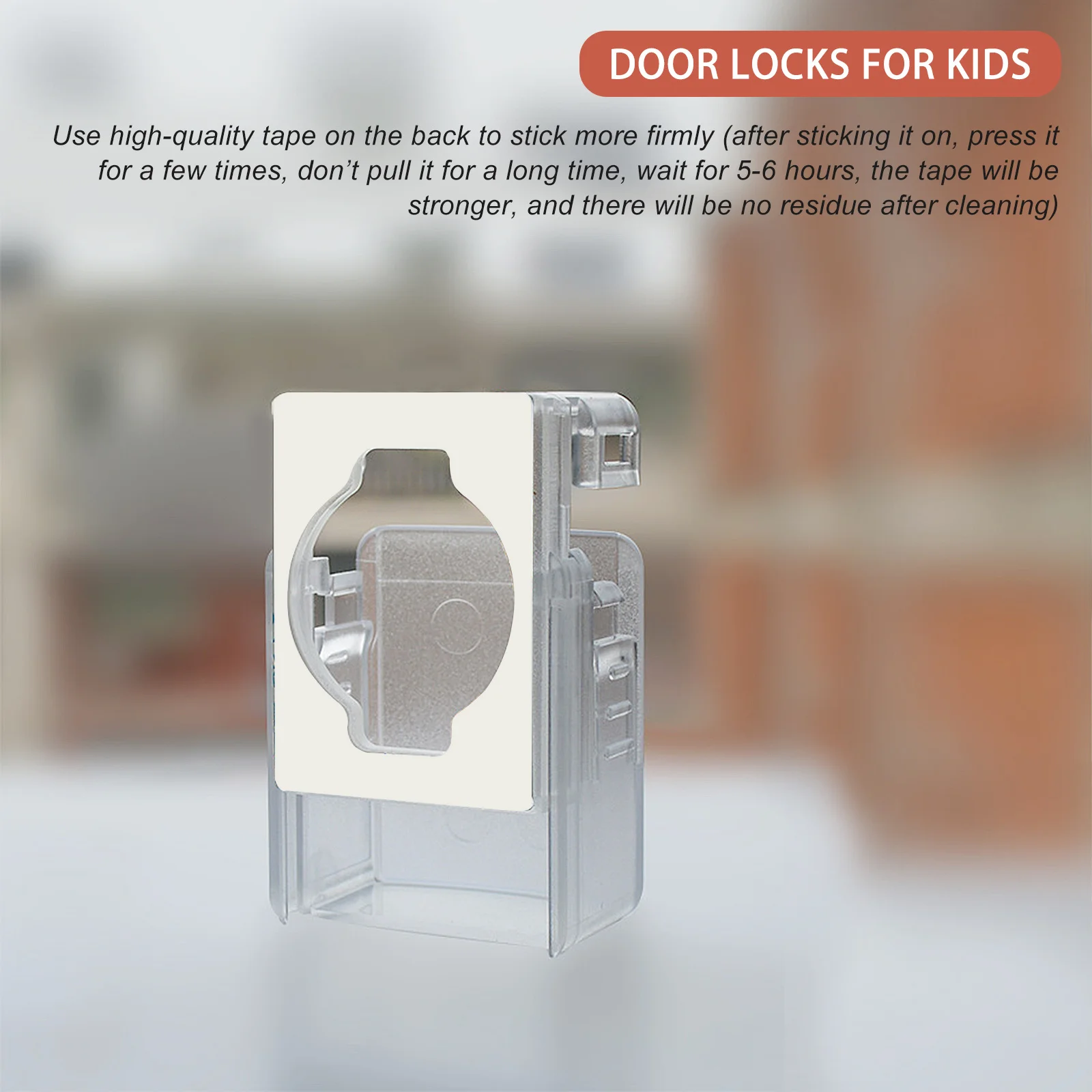 

2Pcs Door Anti-Lock Safety Cover Transparent ABS Proof Locks for Doors No Drill Installation Kitchen Toilet Storeroom