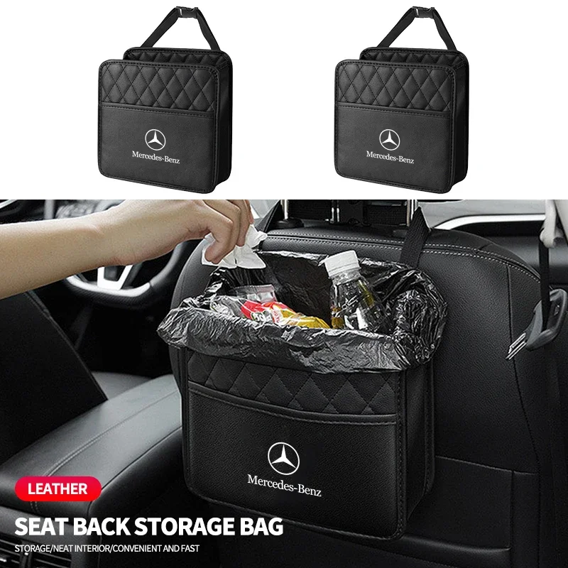 1PC Car Back Seat Storage Bag Multifunctional Hanging Organizer Stowing Tidying Accessorie for Mercedes Benz AMG GLC CLA GLA GLB