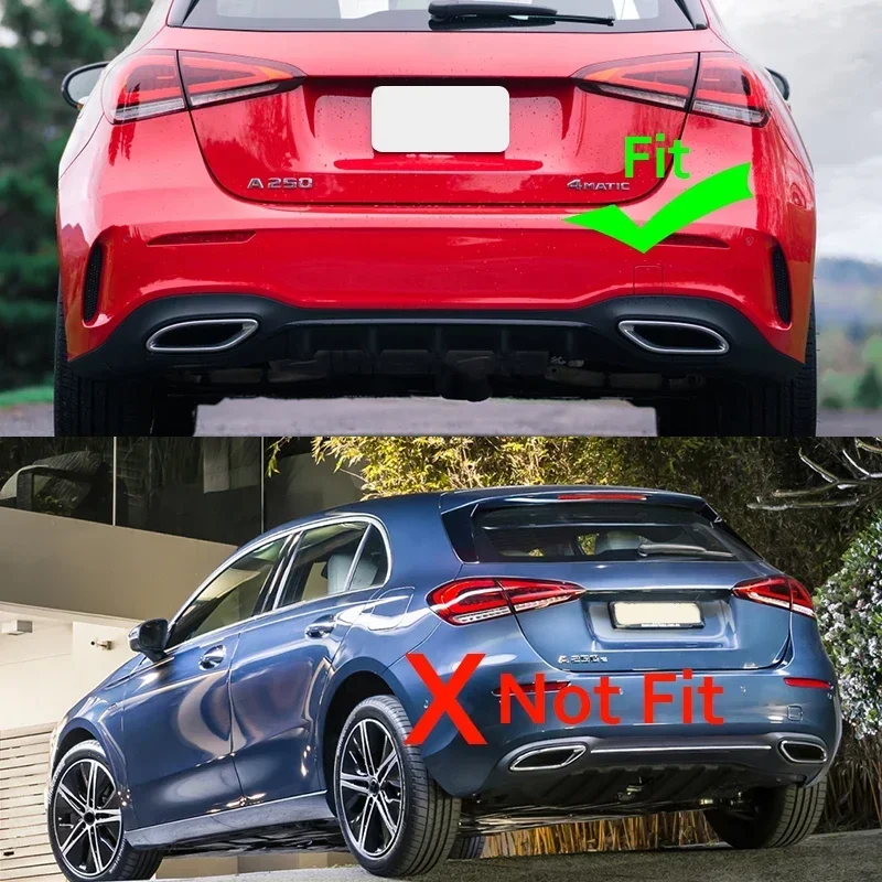 FOR Mercedes-Benz A-Class W177 A200 A250 Sport Hatchback 2019+ A45 AMG A45 A45S LOOK REAR DIFFUSER TAILPIPES Carbon Fiber Look