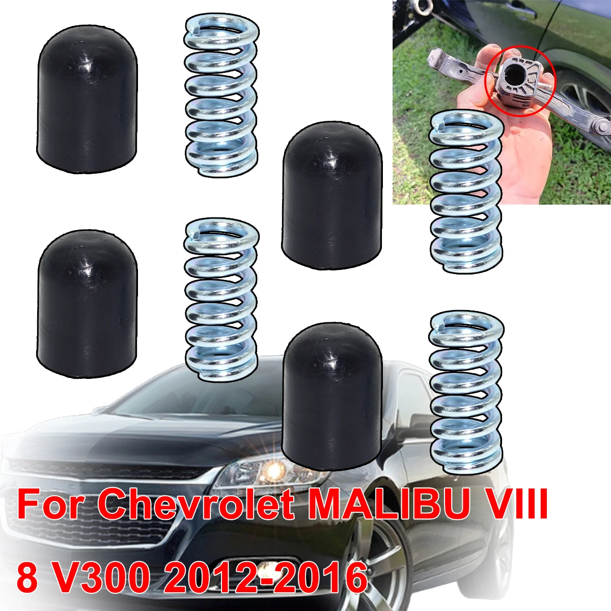 

For 2 Door Car Door Check Strap Repair Kit Stopper Damping Spring Clips Black For Chevrolet MALIBU VIII 8 V300 2012 2013-2016