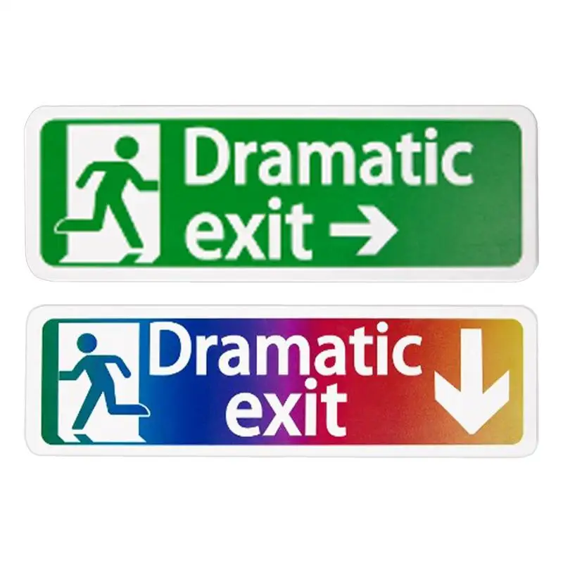 Dramatic Exit Sign Door Topper Colorful Soliciting Sign Wall Decoration Room Decoration Wall Sign for Home Living Room