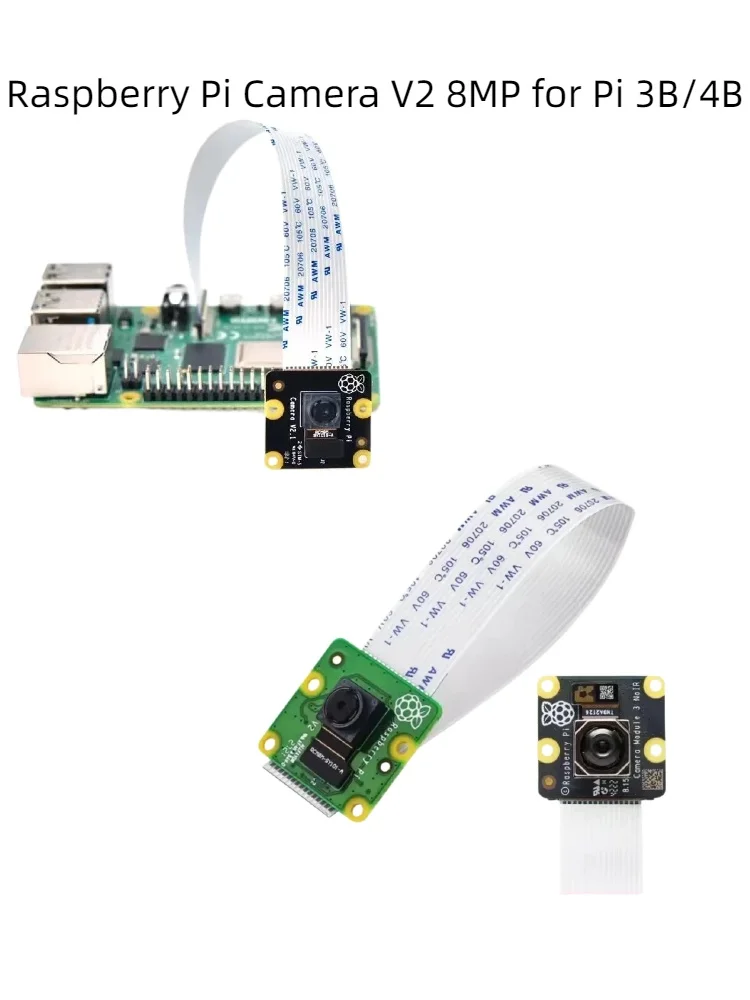 `8MP Raspberry Pi NoIR Camera V2 Module Sony IMX219 Sensor 1080P Night Vision Webcam for Raspberry Pi 4B 3B 3B+`