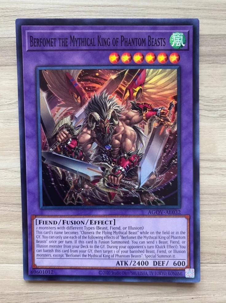 

Yugioh KONAMI AGOV-AE032 Berfomet the Mythical King of Phantom Beasts Super Rare Asian English Collection Mint Card