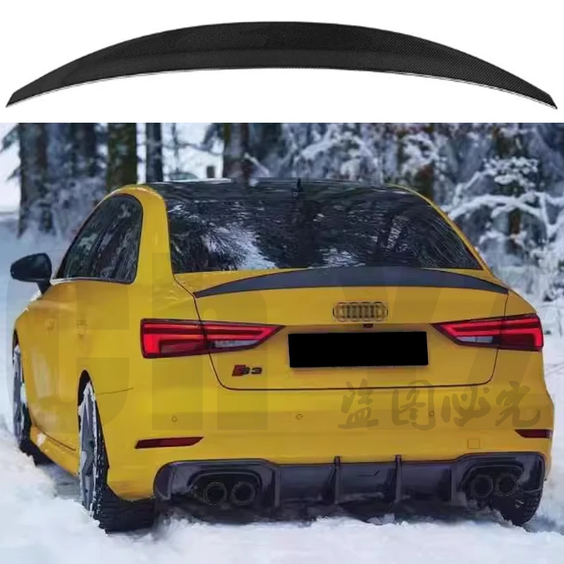 Car Spoiler For Audi A3 S3 RS3 Limousine HK Style Real carbon fiber material Rear Spoiler Trunk wing 2013-2020