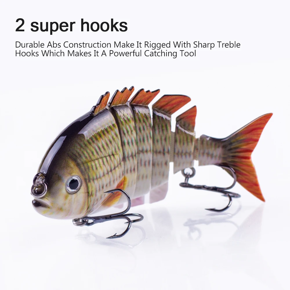 Hanlin 7.5cm 14.5g Multi Jointed Fishing Lures Sinking Shad Baits Wobbler Hard Body Swimbait Lifelike Sunfish Bass Tackle