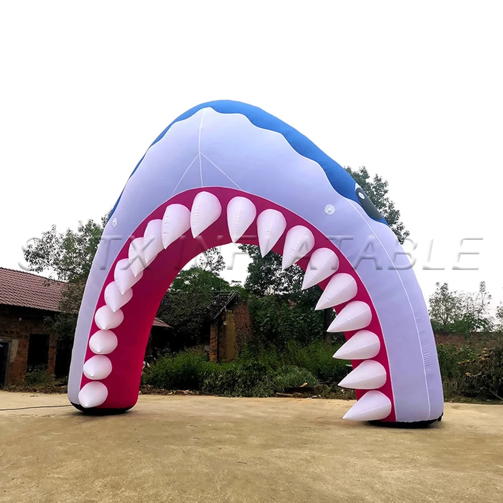 For Ocean Event Advertising Clearance Custom Outdoor Activity Inflatable Shark Mouth Arch With Blower Inflatable Animal Archway