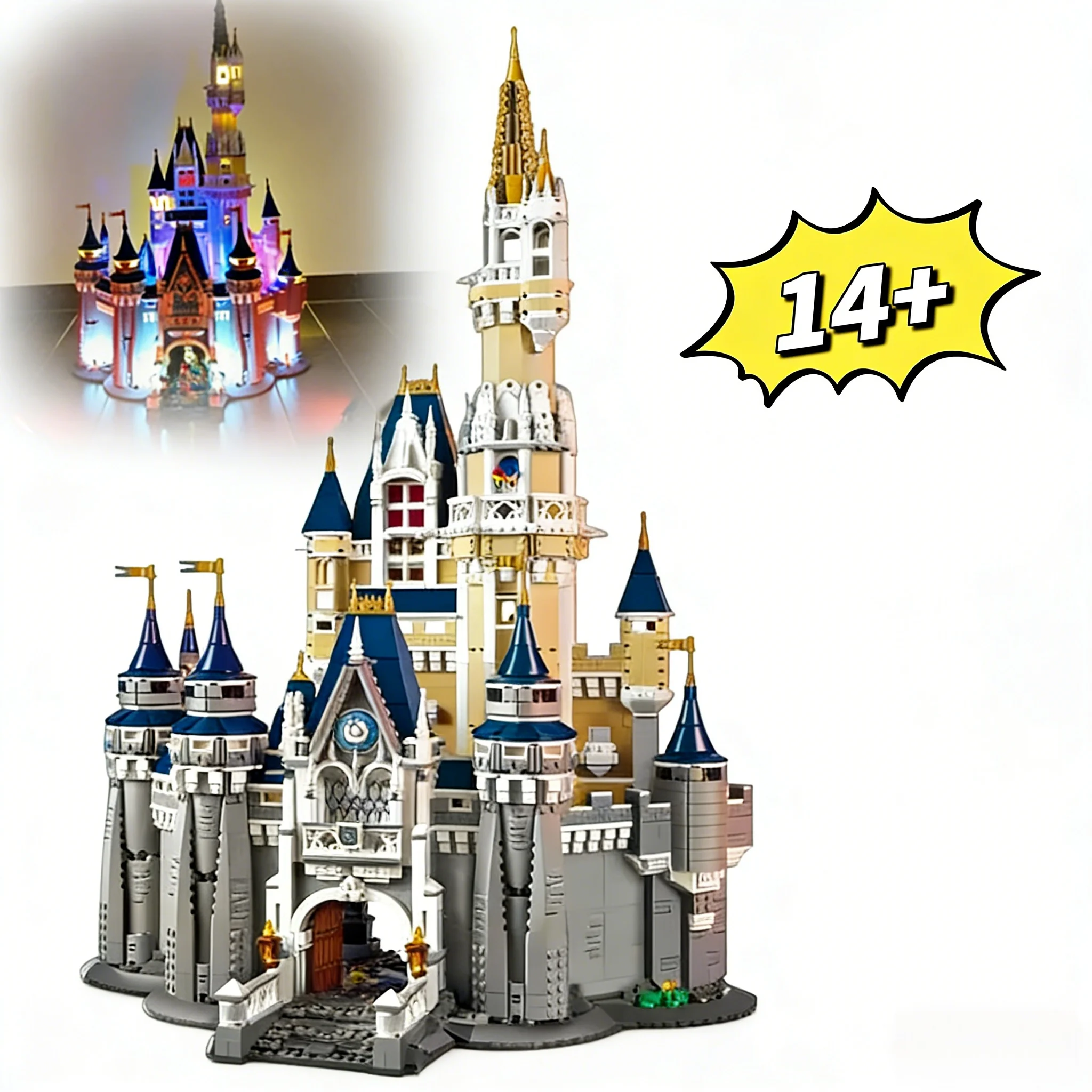 Ensemble de blocs de construction de château magique magnifique, 4080 pièces, modèle de décoration pour la maison, cadeaux de festival et d'anniversaire pour filles, 71040