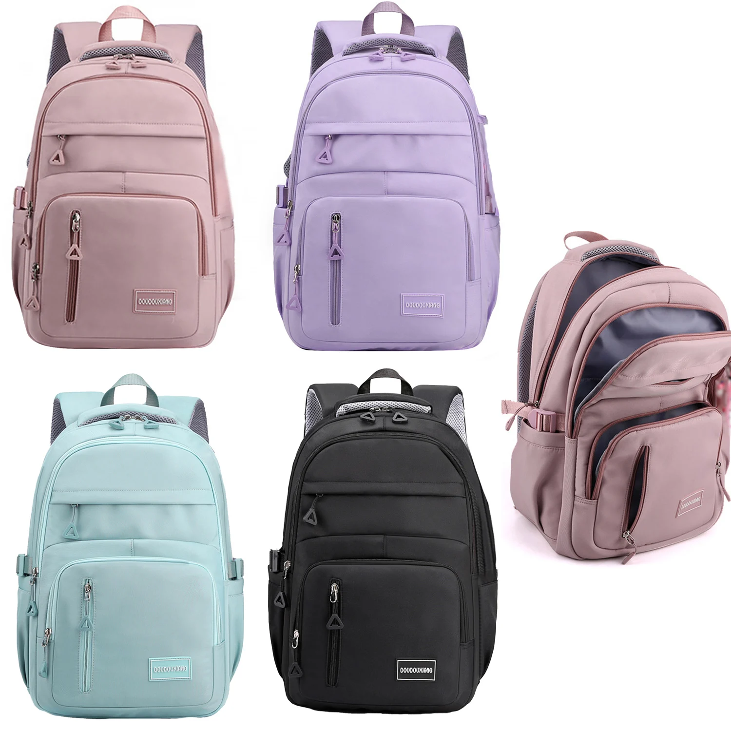 Backpack Adjustable Shoulder Strap School Bag Travel Backpack Multi Pockets Ultralight Daypack Large Capacity For School Work