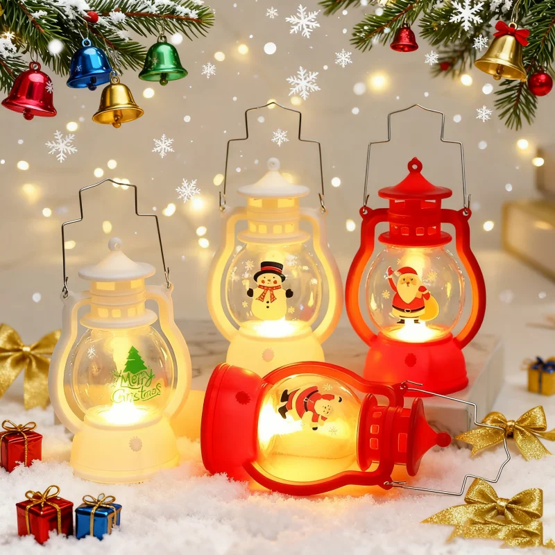 Christmas Decorations LED Lantern Lights Santa Claus Merry Christmas Home Decorations Santa Claus New Year Gifts Night Light