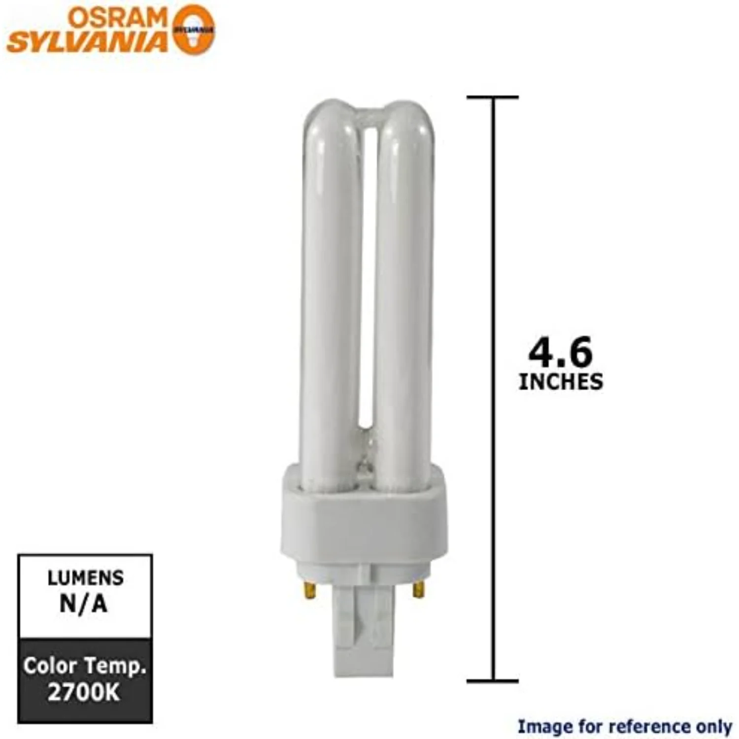 20691/21117 - CF13DD/827/ECO - 13 Watt CFL Light Bulb -  Fluorescent - 2 Pin GX23-2 Base - 2700K -