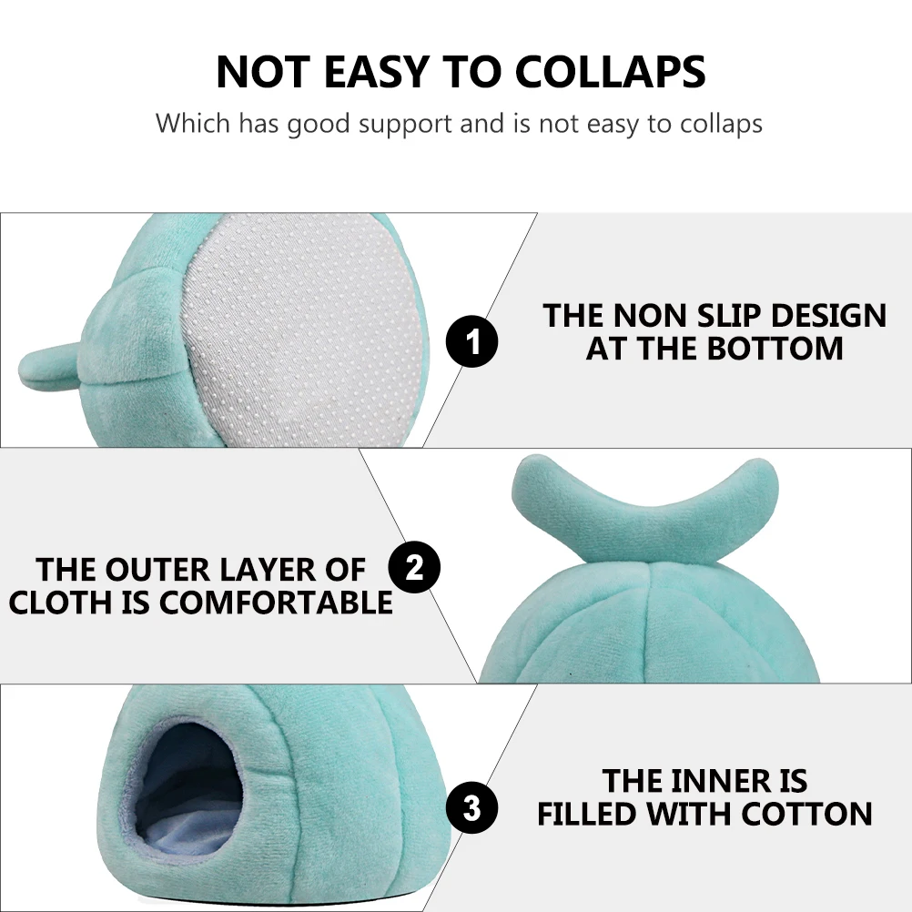 

Cartoon Whale Hamster House Bed Cave Nest Hideout For Chinchillas Mice Rabbit Small Pets Cozy Cotton Nest Safe Durable Pet