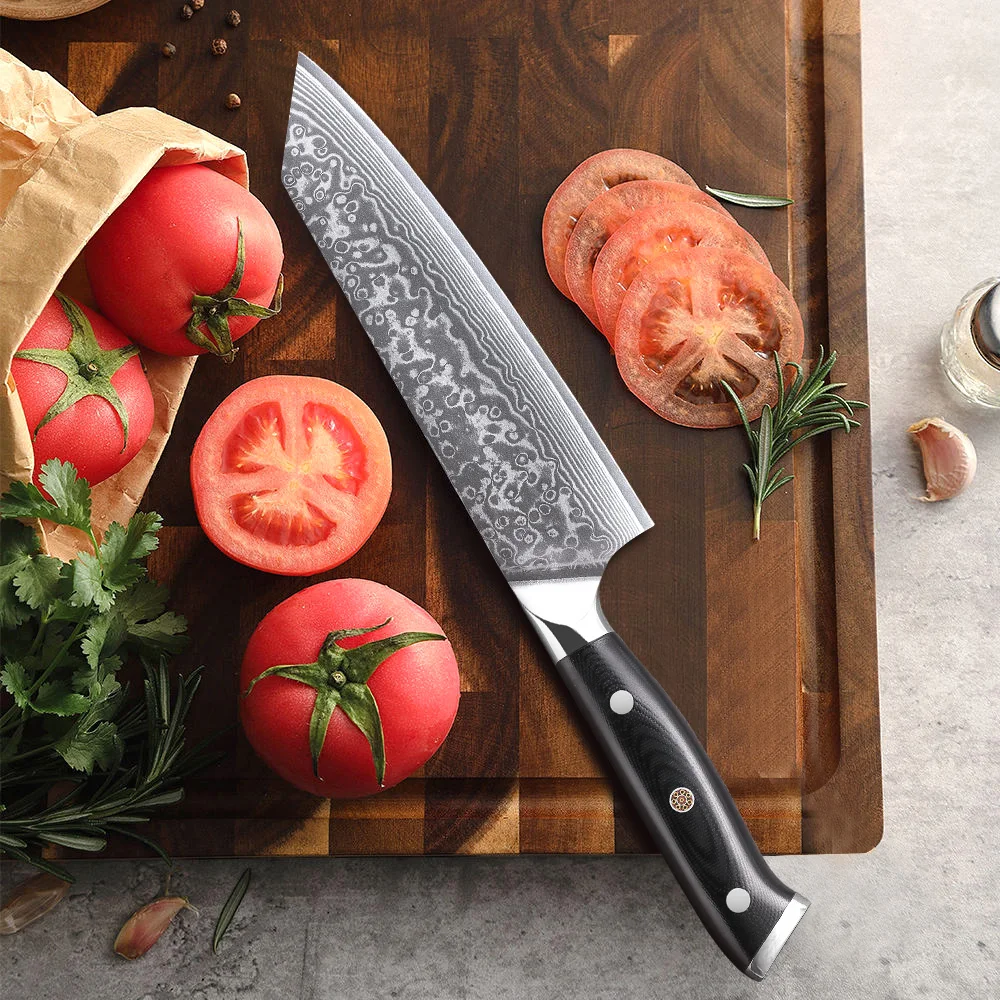 YIZEMA 6-inch Japanese Style Bunka Knife High Quality Damascus Steel Slicer Meat Utility Fruit Professional Kitchen Chef Knives