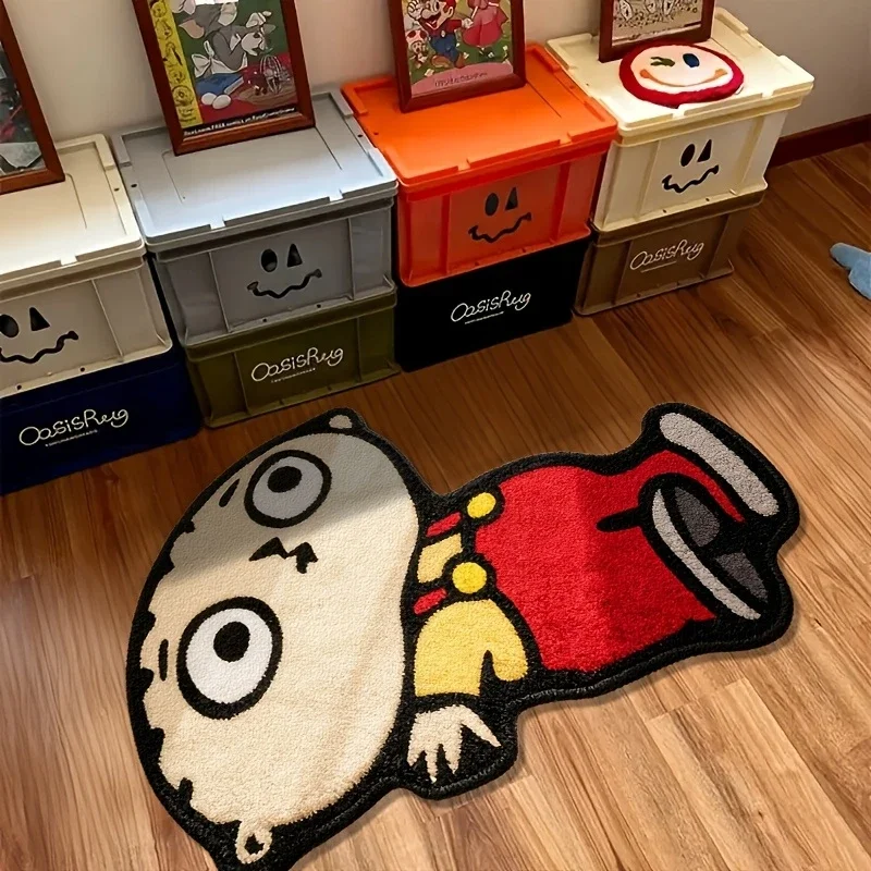 VIKAMA Cool Cartoon Anime Alien Floor Mat, Water-Absorbing And Anti-Slip Gaming Room Floor Mat, Entrance Carpet, Home Decoration