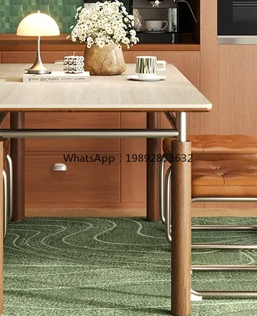 

Solid Wood Dining Table and Chairs Vintage Home Small Apartment decoration home room decor