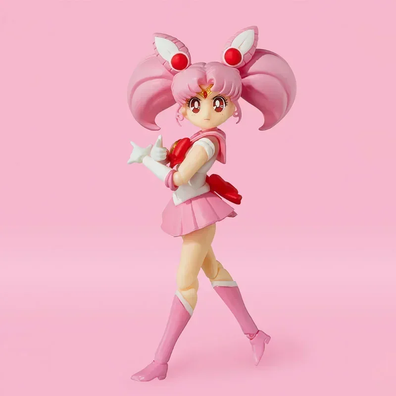 Em estoque bandai original shf marinheiro lua chibi animação anime figura de ação pvc modelo brinquedo colecionável presente hoilday