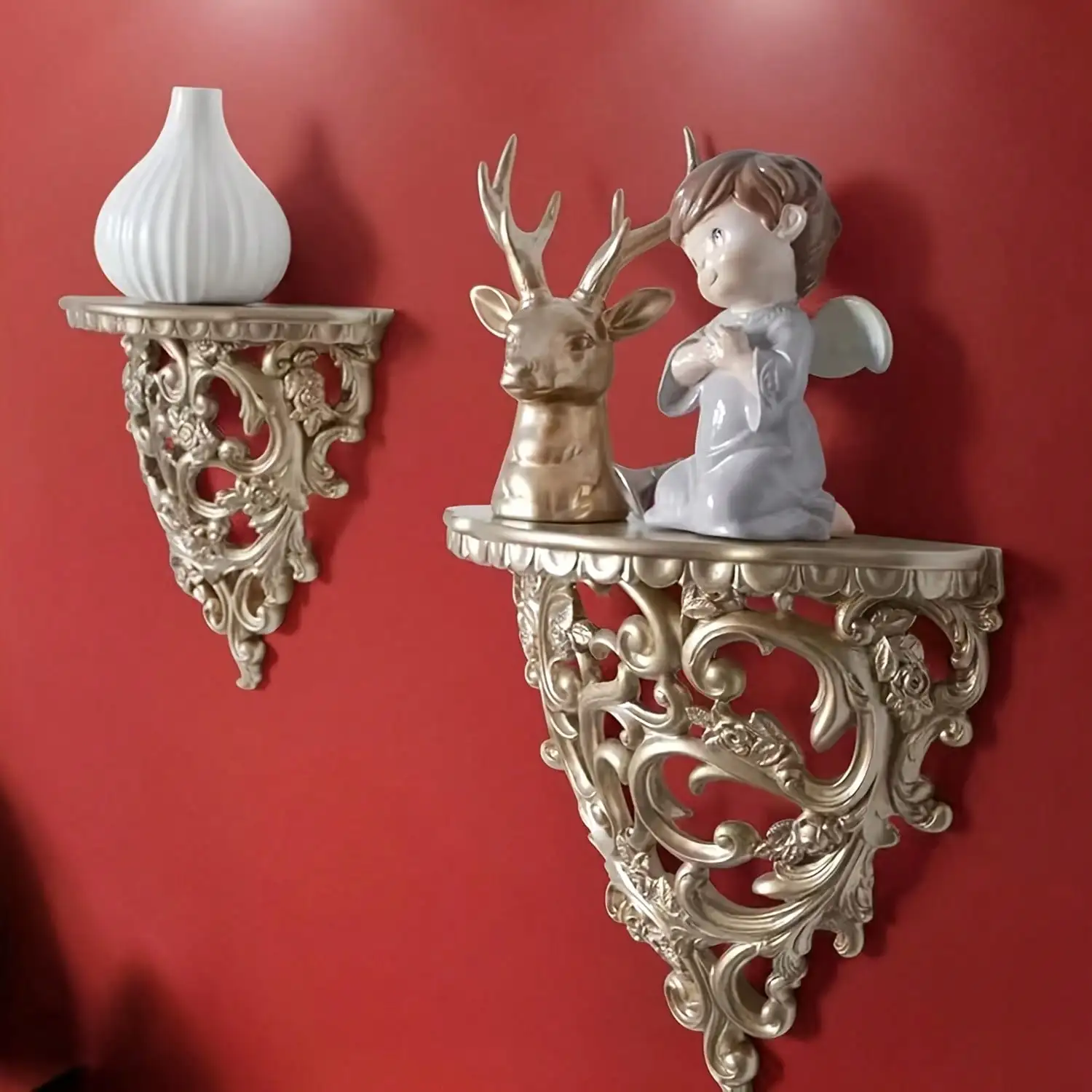 Victorian Style Decorative Door Transom,Wall-Mounted Floating Display Shelf,Suitable for Wall and Garden Decoration,Storage Rack