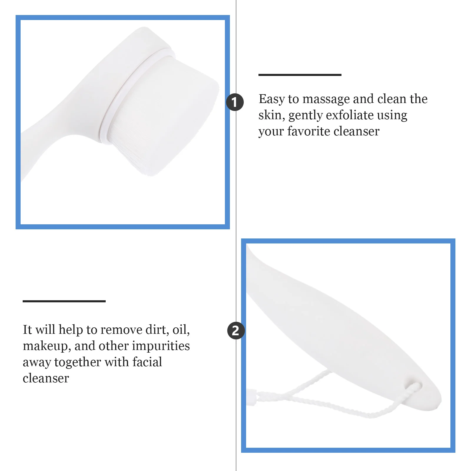 

Face Brush Manual Facial Cleansing Handheld Deep Scrub Gentle Soft Plastic Scrubbing Professional Skin