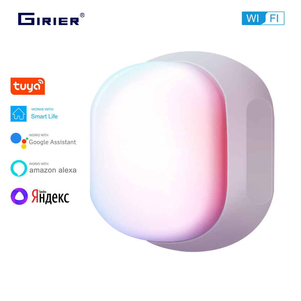  GIRIER Tuya Smart IR/RF Remote Control Hub with Night Light WiFi Wireless Universal Remote Controller for TV/STB/DVD Works Alexa 