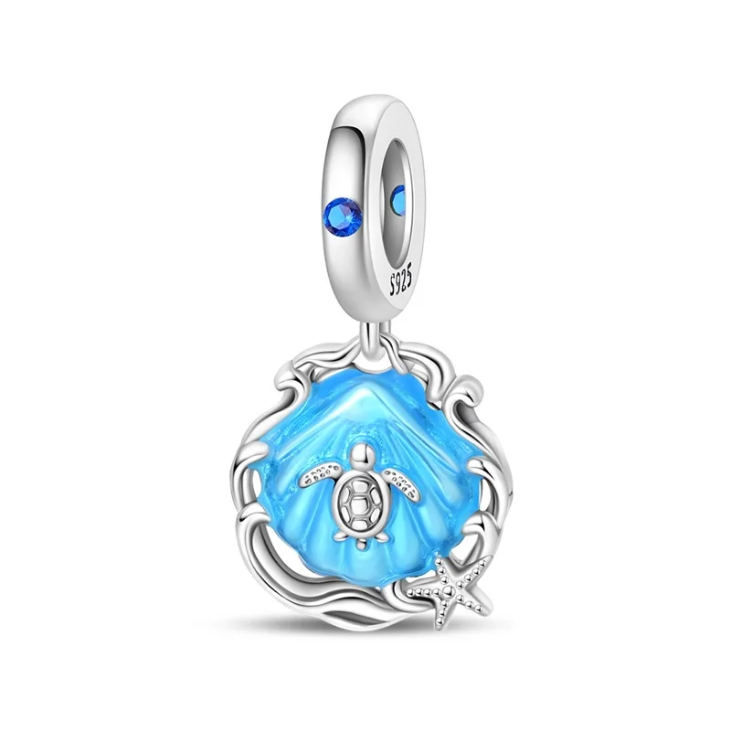 

Original 925 Sterling Silver Romantic Waves Charms Beads Sparkling CZ Zircon Dangle Fit Bracelet DIY For Women Jewelry Gifts