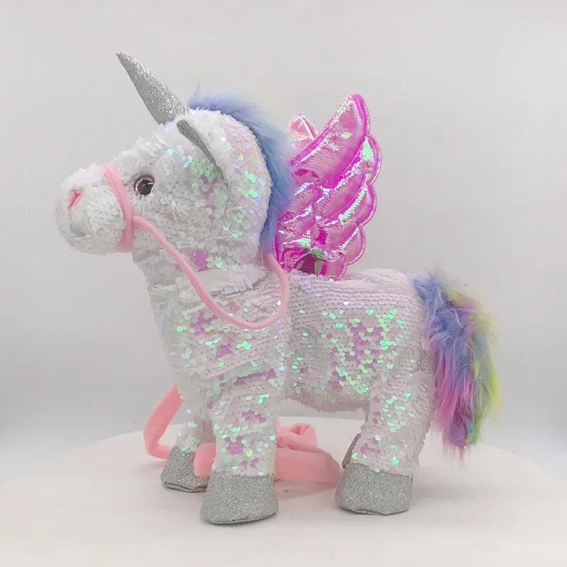 35cm paillettes elettronico Pet che cammina e canta giocattoli unicorno per i più piccoli bella bambola di peluche regalo di compleanno per bambini