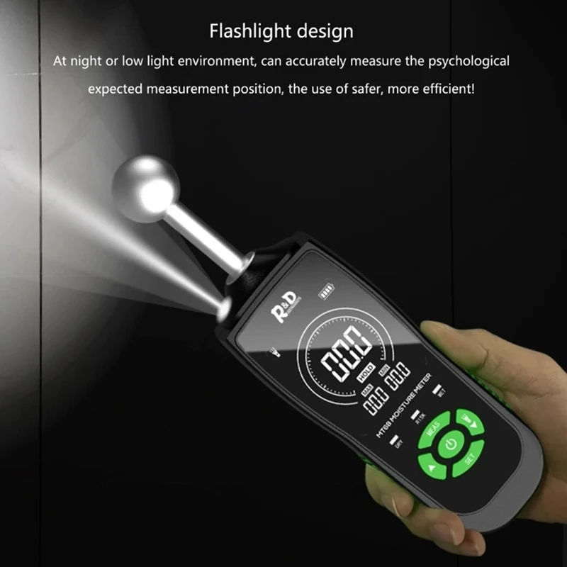 Цифровой измеритель влажности древесины, устройство для чтения влажности древесины с ЖК-экраном, гигрометр, тестер влажности с сигнализацией