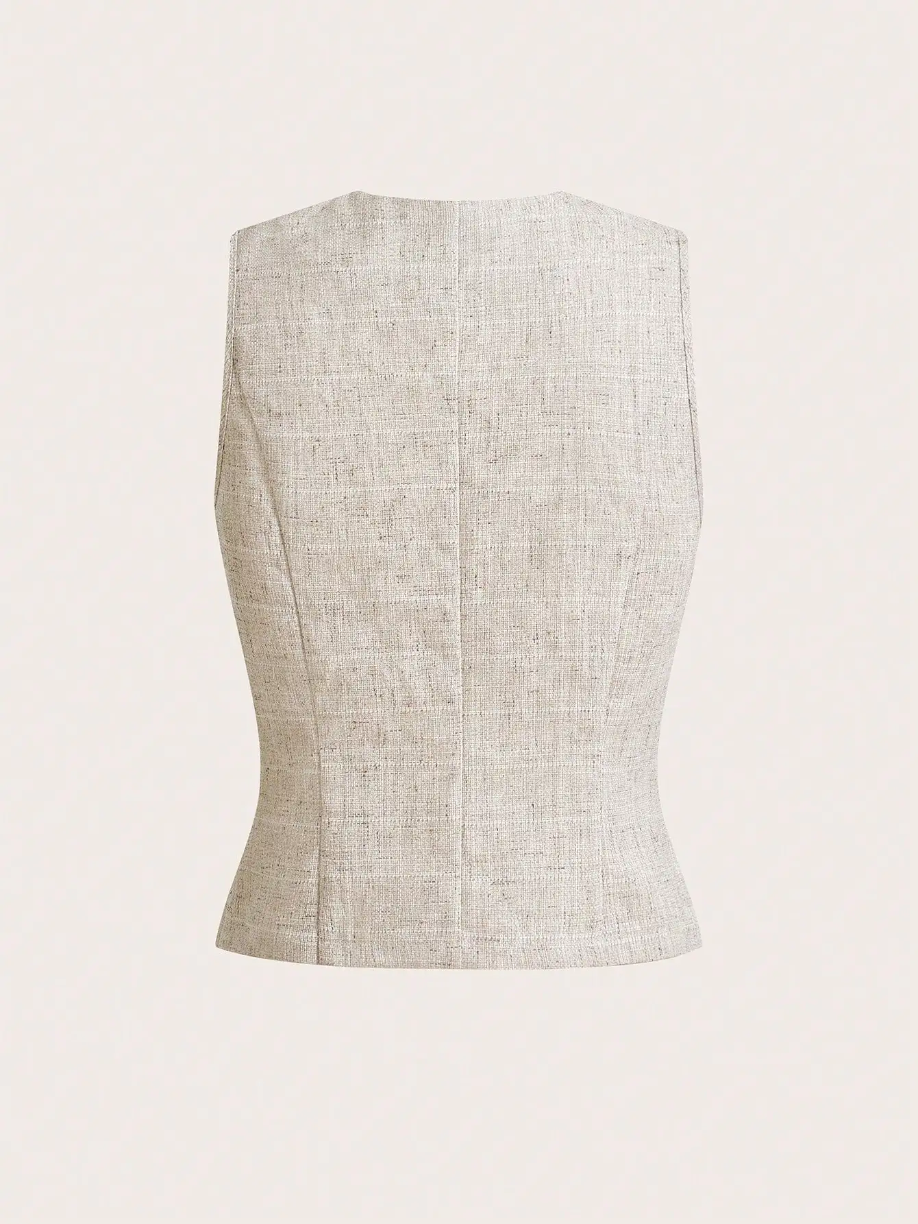 Set van mouwloos vest en shorts met knopen voor dames, zakelijke casual outfit voor werk of dagelijks gebruik