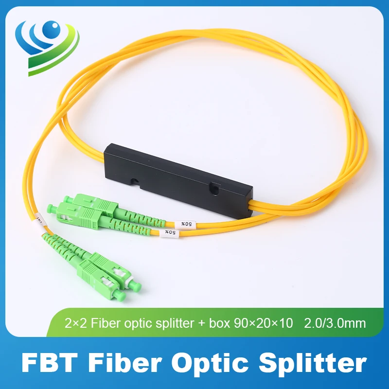 

SC/APC Connector 2x2 Fiber Optic Splitter 2.0/3.0mm 10/90 20/80 30/70 40/60 50/50 FBT Optical Splitting Ratio