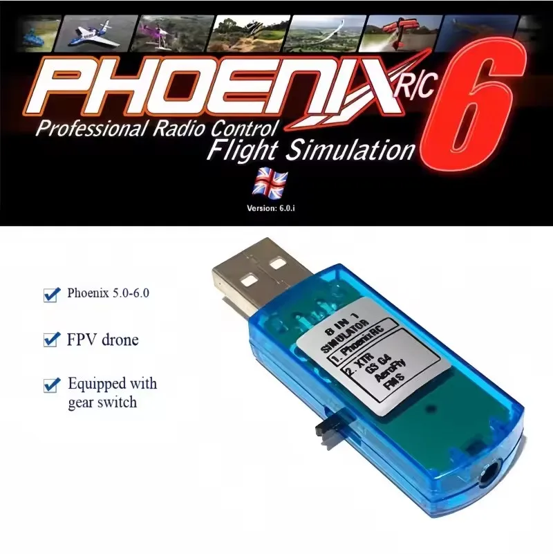 8 In 1 Realflight Simulator Remote Control Usb Model Rc Aircraft All-round Dongle Phoenix 6.0 Golden Warrior Simulation