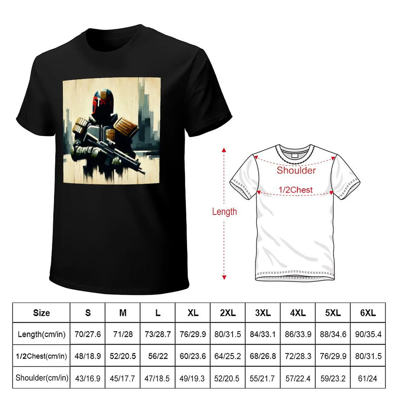 Dreaded Judge Dredd - I Am the Law vol.7 T-Shirt Active Sports Short Sleeve Cotton Shirt