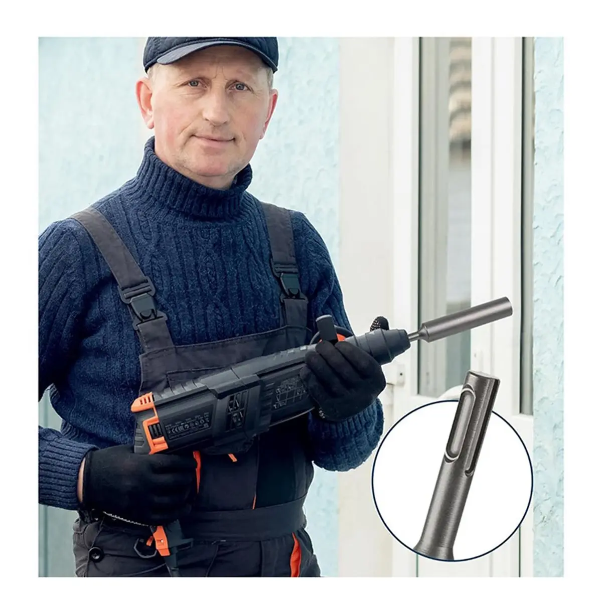 

[AA49] 2X Набор насадок SDS Plus для заземляющих стержней 5/8 дюйма и 3/4 дюйма, интегрированный адаптер-привод для заземляющих стержней