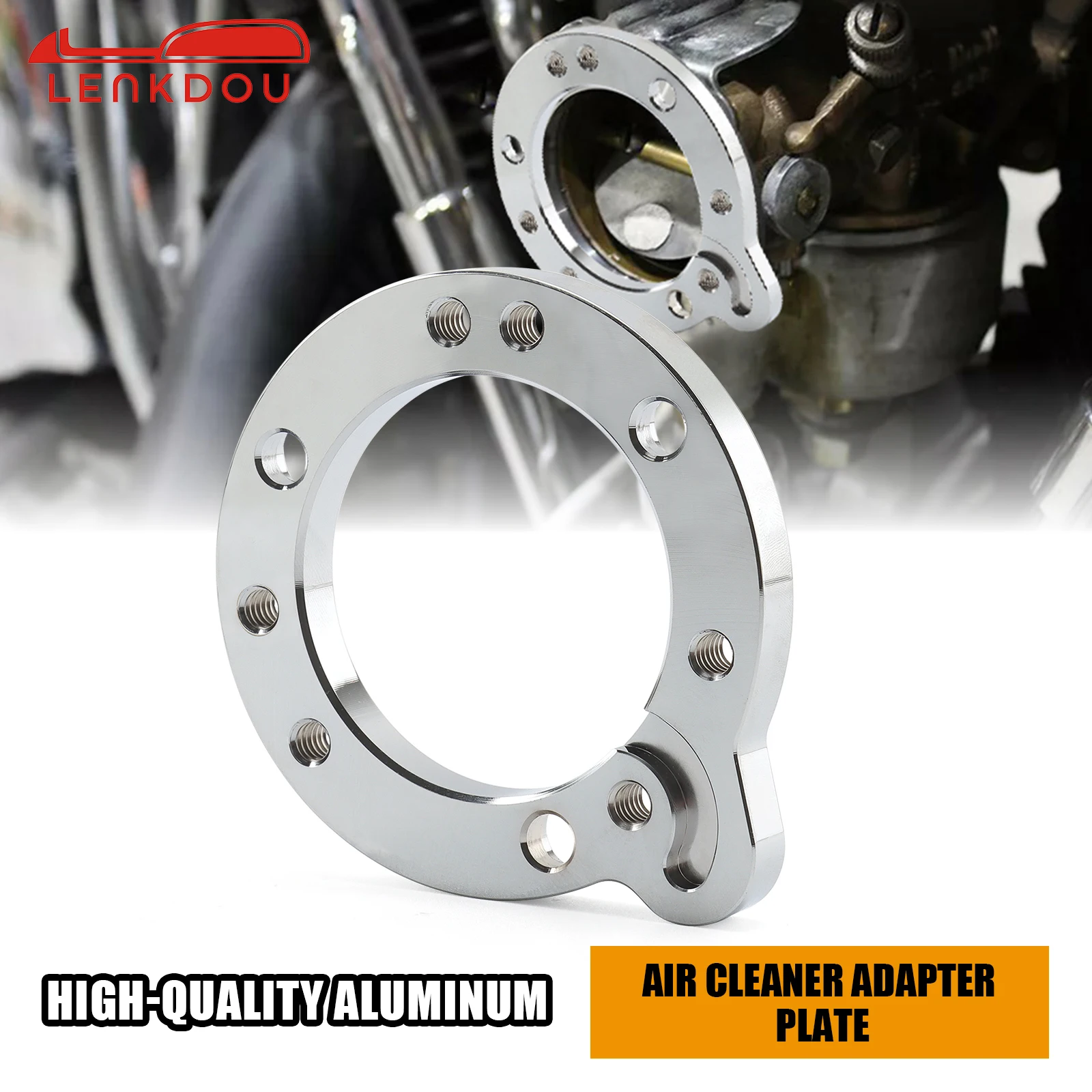 

Motorcycle Aluminum CV Air Filter Cleaner Adapter Plate For Harley S&S Super E G Carburetor Moto Accessories Black Chrome