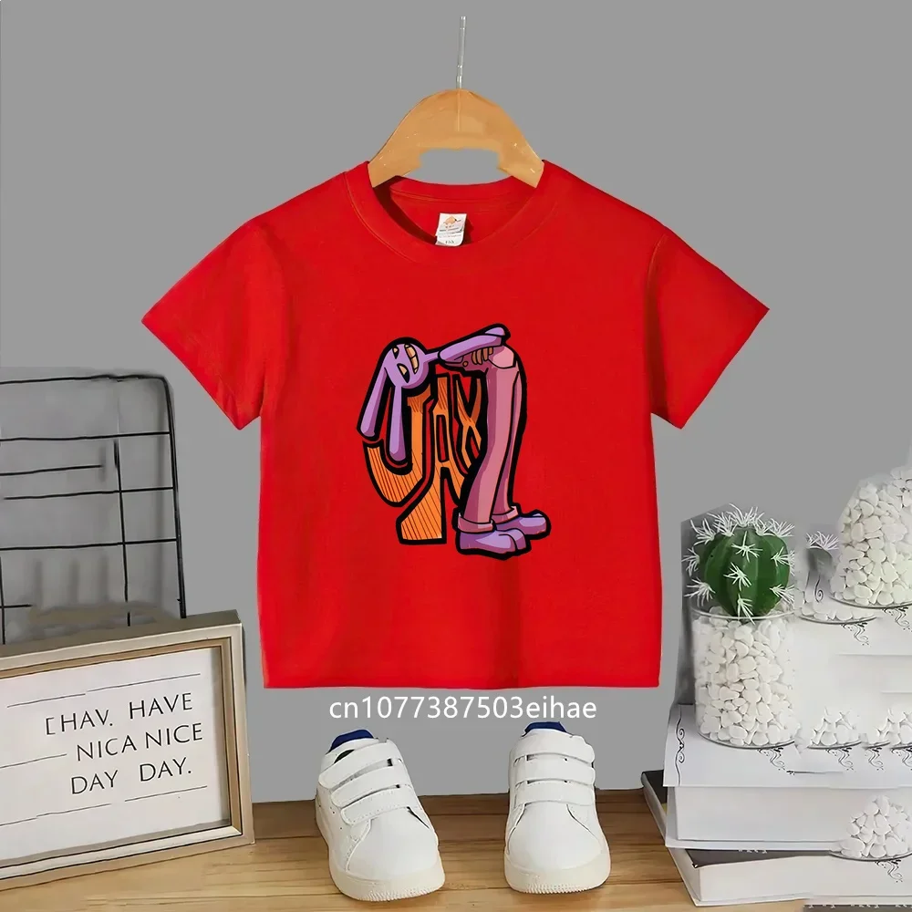 The Amazing Digital Circus Anime Children Tops, Breathable Cotton Short Sleeve T Shirts Boys Girls Summer Daily Casual Tees Gift