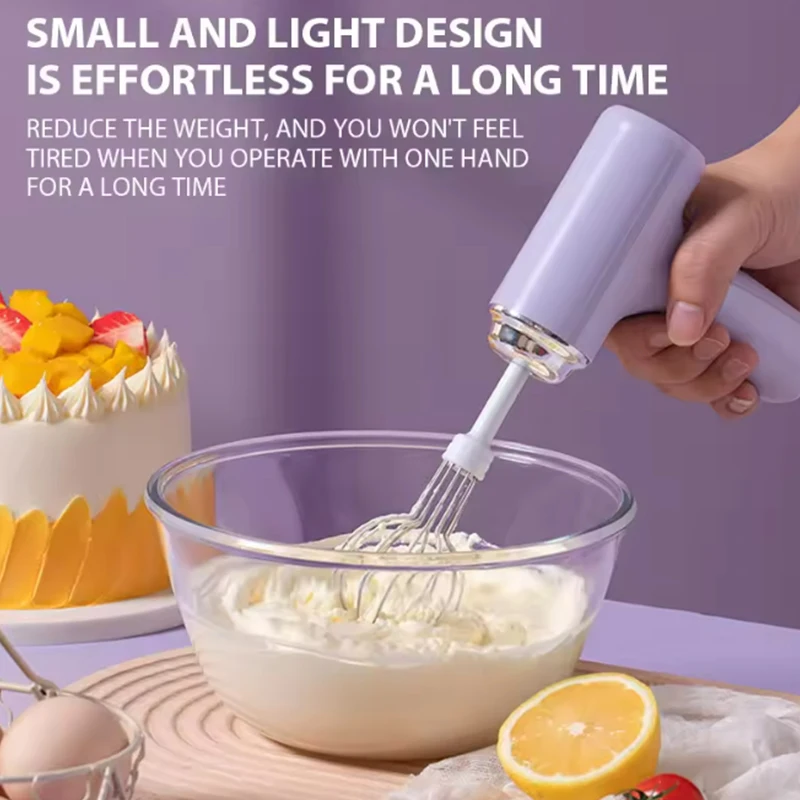 

Перезаряжаемый ручной электрический венчик для взбивания яиц, беспроводной блендер для сливок, небольшой домашний кухонный прибор для выпечки и смешивания тортов