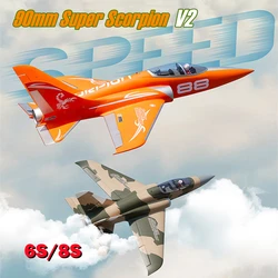 FMSRC RC Airplane 90mm Super Scorpion Camo Orange 6S 8S Sport Ducted Fan EDF Jet High Speed Model Hobby Plane Aircraft Avion PNP