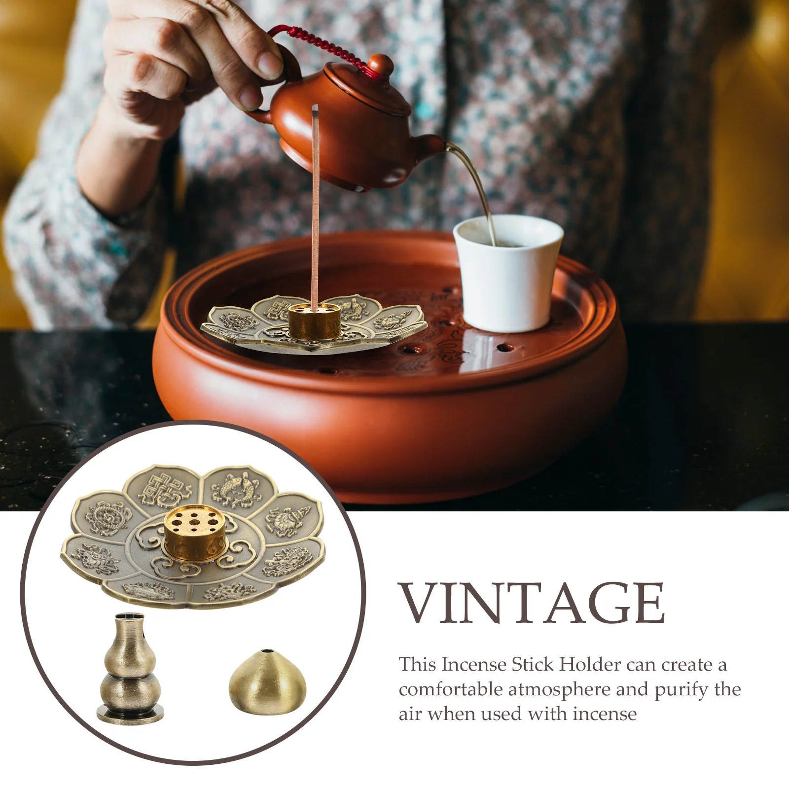 

1Set Decorative Incense Holder Tray Creative Incense Stick Burner Meditation Spa Yoga Room Aromatherapy Desktop