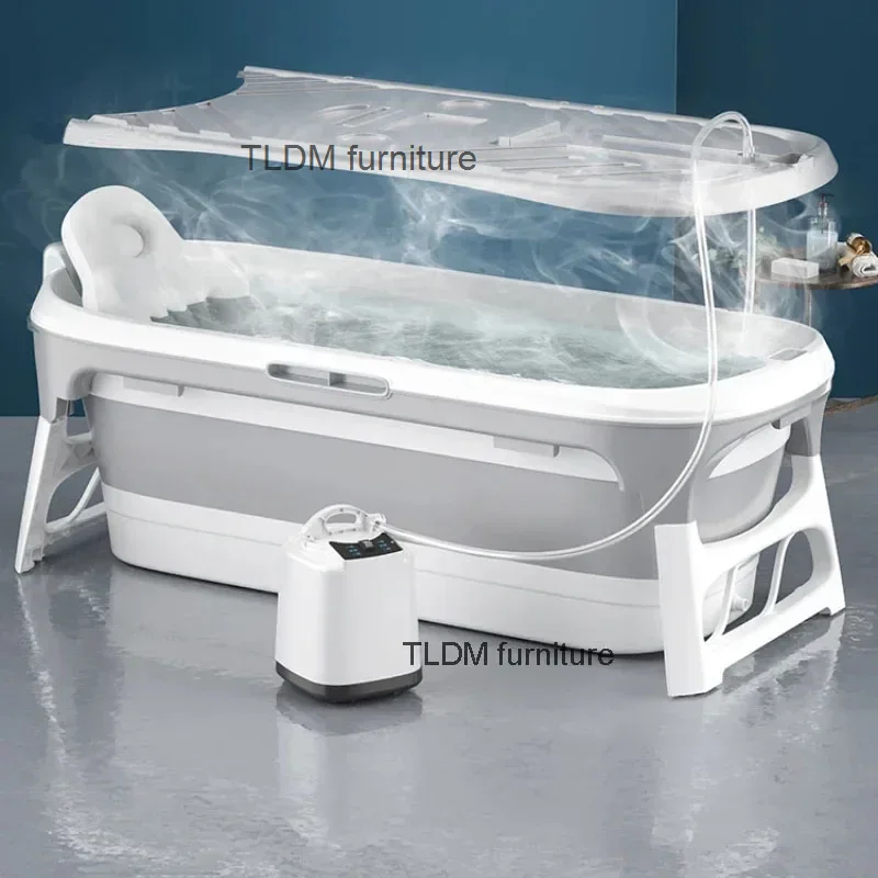 

Portable Bathtubs for Adults Multi-functional Folding Bathtub with Fumigation Instrument Household Adult Bathtub for Spa Plastic