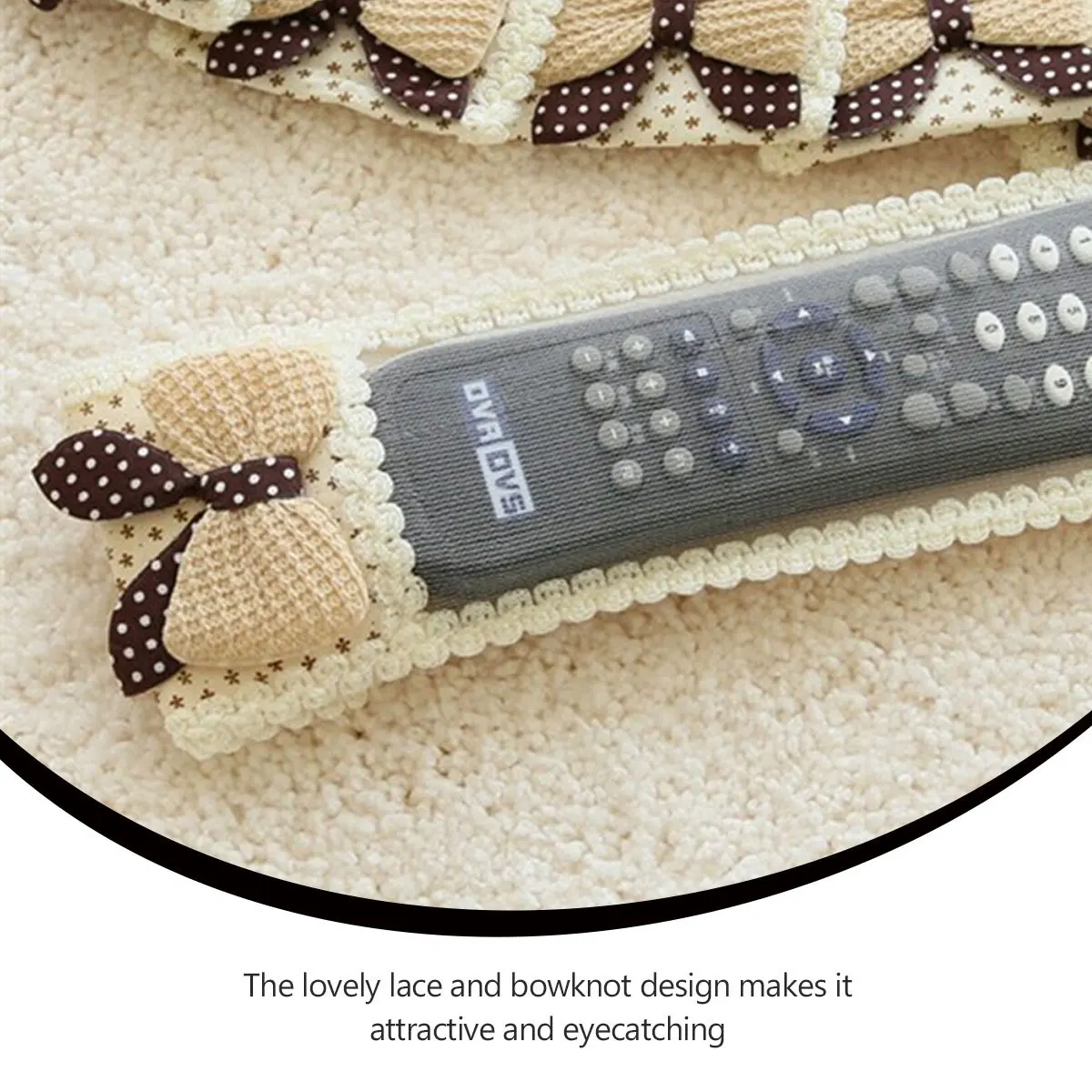 

3Pcs Dust Proof Cover for Remote Controls Lace Fabric Protector with Bowknot Decor Suitable for TV Ac Devices Clear View Window