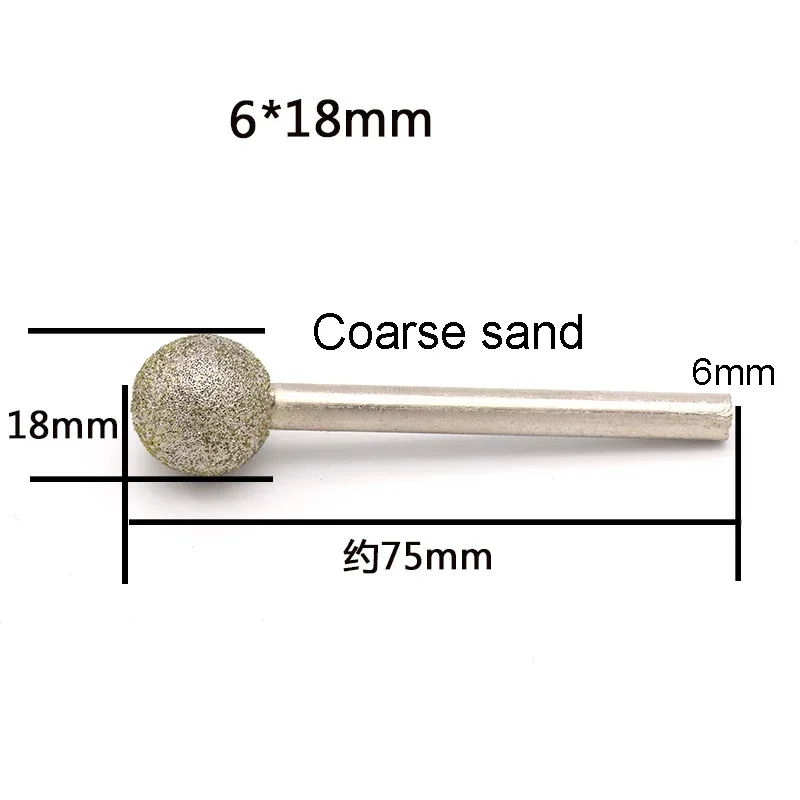 6 mm / 8 mm schachtbal slijpkop kogel dia 6 mm ~ 50 mm bal ronde braam slijpbits