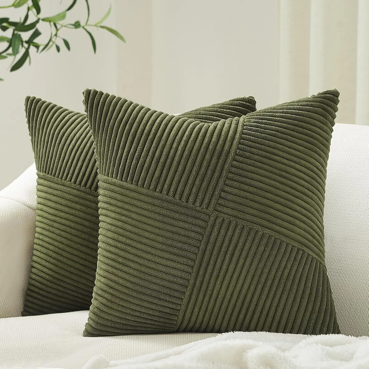 Corduroy Splicing Windmill Design Throw Pillowcase 45x45cm Solid color Cushion Cover For Living Room Sofa Home Decor