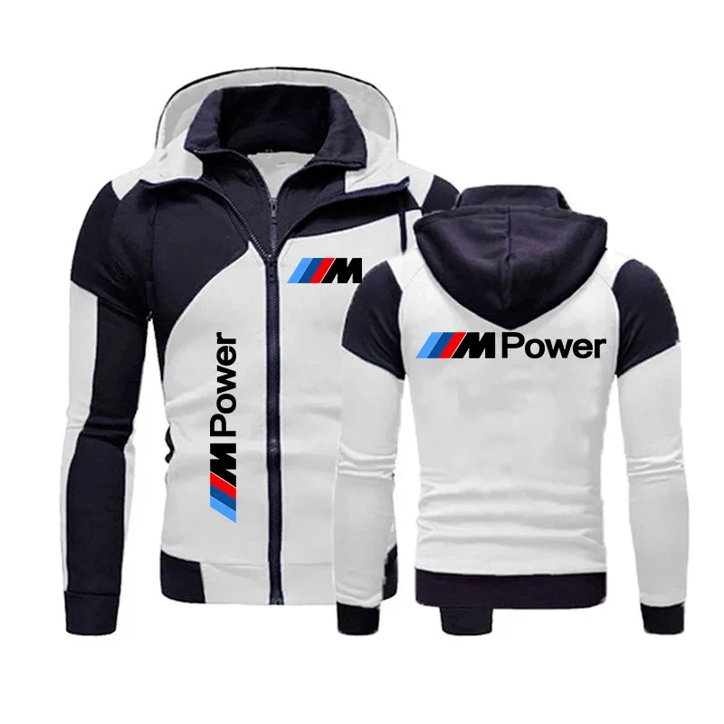 Men\'s cycling BMW hooded sweatshirt, motorcycle jacket, racing team high-quality sportswear, zipper pullover, BMW jacket