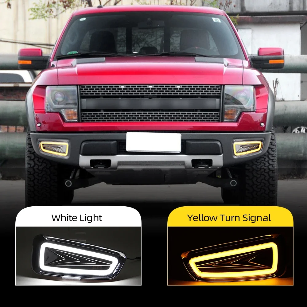 New！ CSCSNL 2Pcs for Ford Raptor F150 2010 2012 2013 2014 2015 LED DRL Daytime Running Light Front Running Light Fog Light