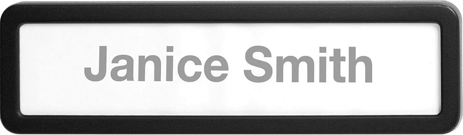 

Recycled Plastic Cubicle Nameplate with Mount for Fabric Panel or Wall