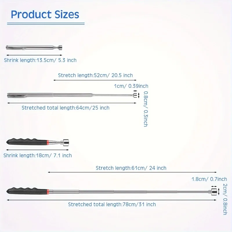 Teleskopisches Magnetisches Greifwerkzeug Ausziehbarer Magnetischer Greifer Tragbarer Magnetstift Nützlich für schwer zugängliche Stellen – Detail 1