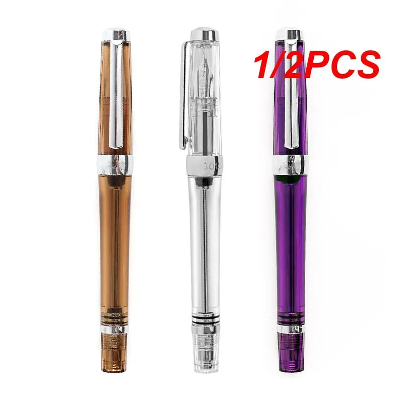 1/2PCS Wing Sung 3013 Vacuum Fountain Pen Resin Transparent Quality EF/F Nib HOT!!!