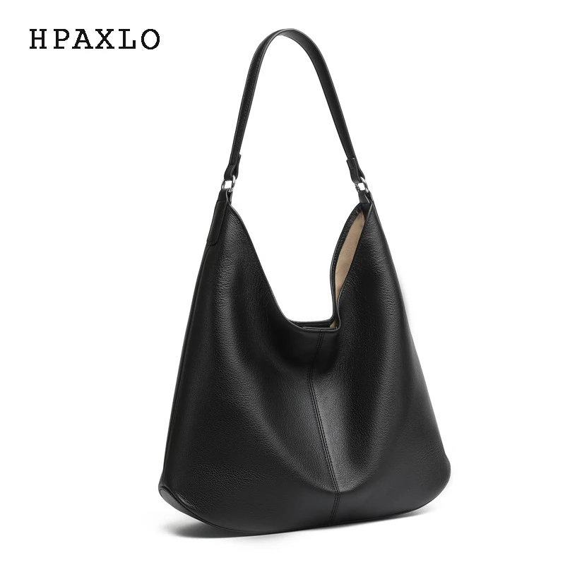 

Сумка подмышки из воловьей кожи первого слоя, минималистичная большая вместительная новая сумка-ведро, модная сумка через плечо, женская сумка