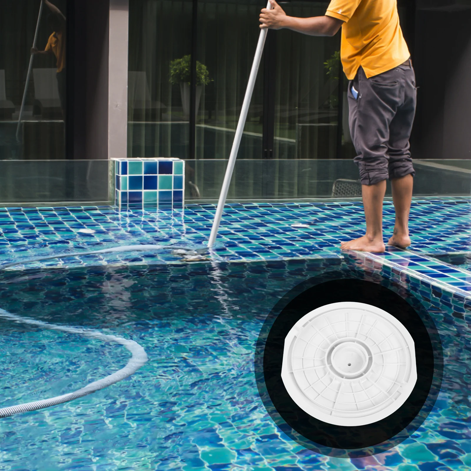 

Efficient Pool Skimmer Cover Plate Replacement Universal ABS Lid for Inground Swimming Pools Deck Filtration System Protection