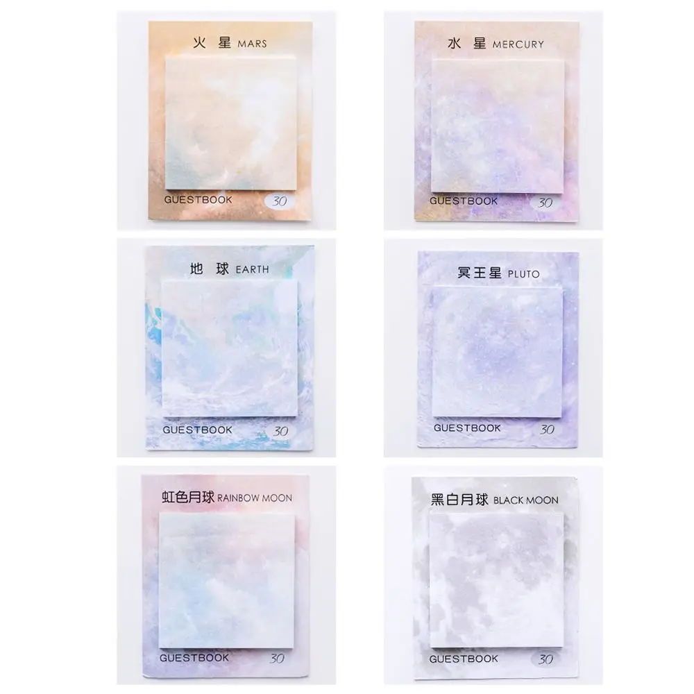 Home Square Sticky Notes Aesthetic Plane Self-Stick Memo Pad Sets 30 Pages Stationery Sticker