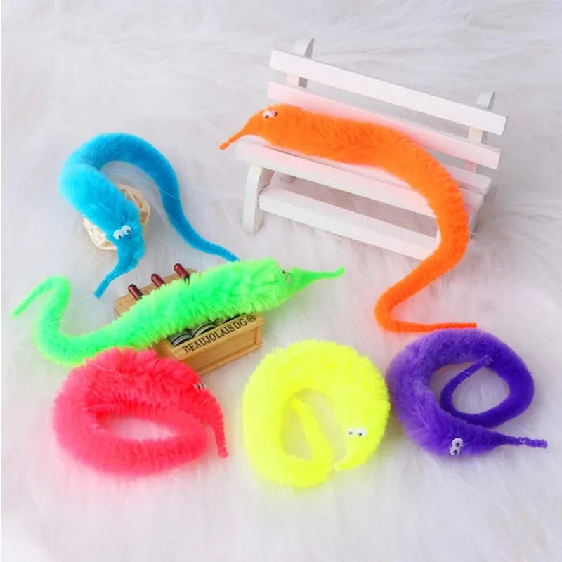 

10/50Pcs Funny Gifts for Children Fuzzy Worm Magic Caterpillar Birthday Party Magic Show Props Kids Favorite Prize Prank Toys