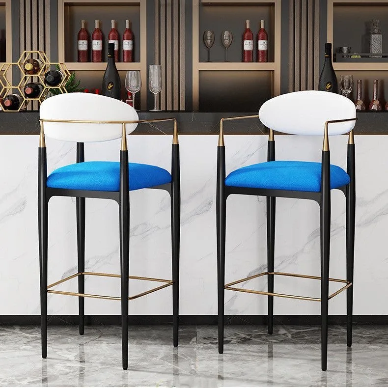

Light Luxury Commercial Bar Chair with High-End Reception Tavern Backrest Modern Design for Home Bar Front Desk and Island Use