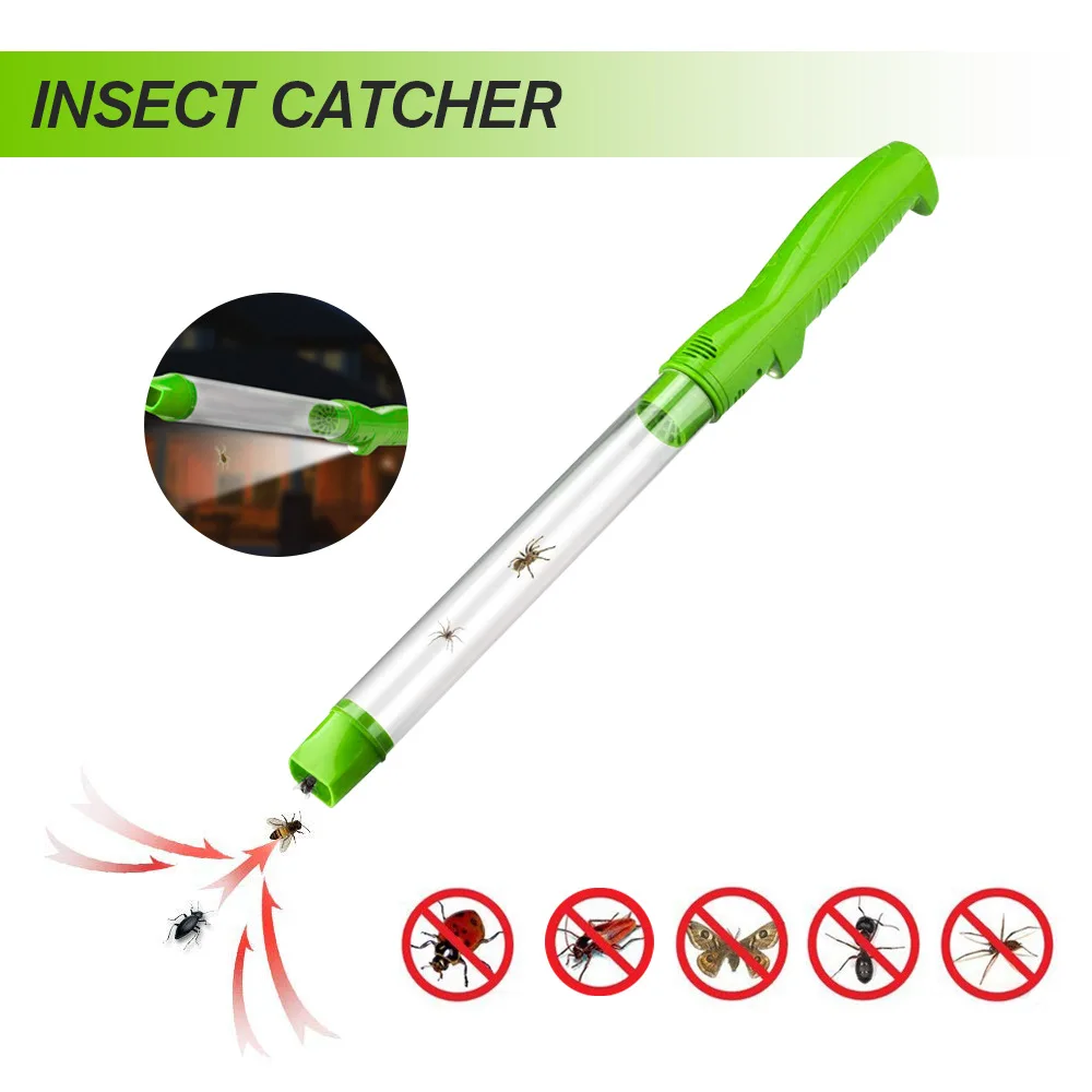 USB Insect Vacuum, Rechargeable Bug Catcher, Handheld Spider Trap, Portable Pest Control, 1000mAh Battery, Indoor Outdoor Use